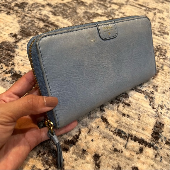 Fossil Emma / Evelyn Light Blue Leather Wallet - Picture 3 of 8